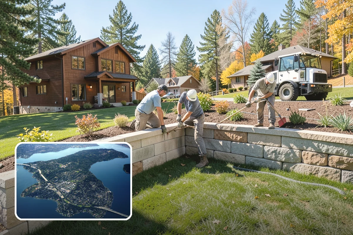 Concrete Patio Installation in Mercer Island, King County, WA - Compacted rock base prevents settling in saturated soils