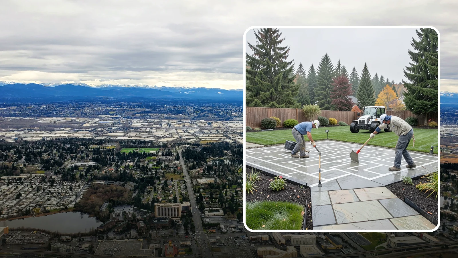 Concrete Patio Installation in SeaTac, King County, WA - We pour durable, properly graded concrete patios engineered for Puget Sound's wet climate and heavy seasonal rainfall.