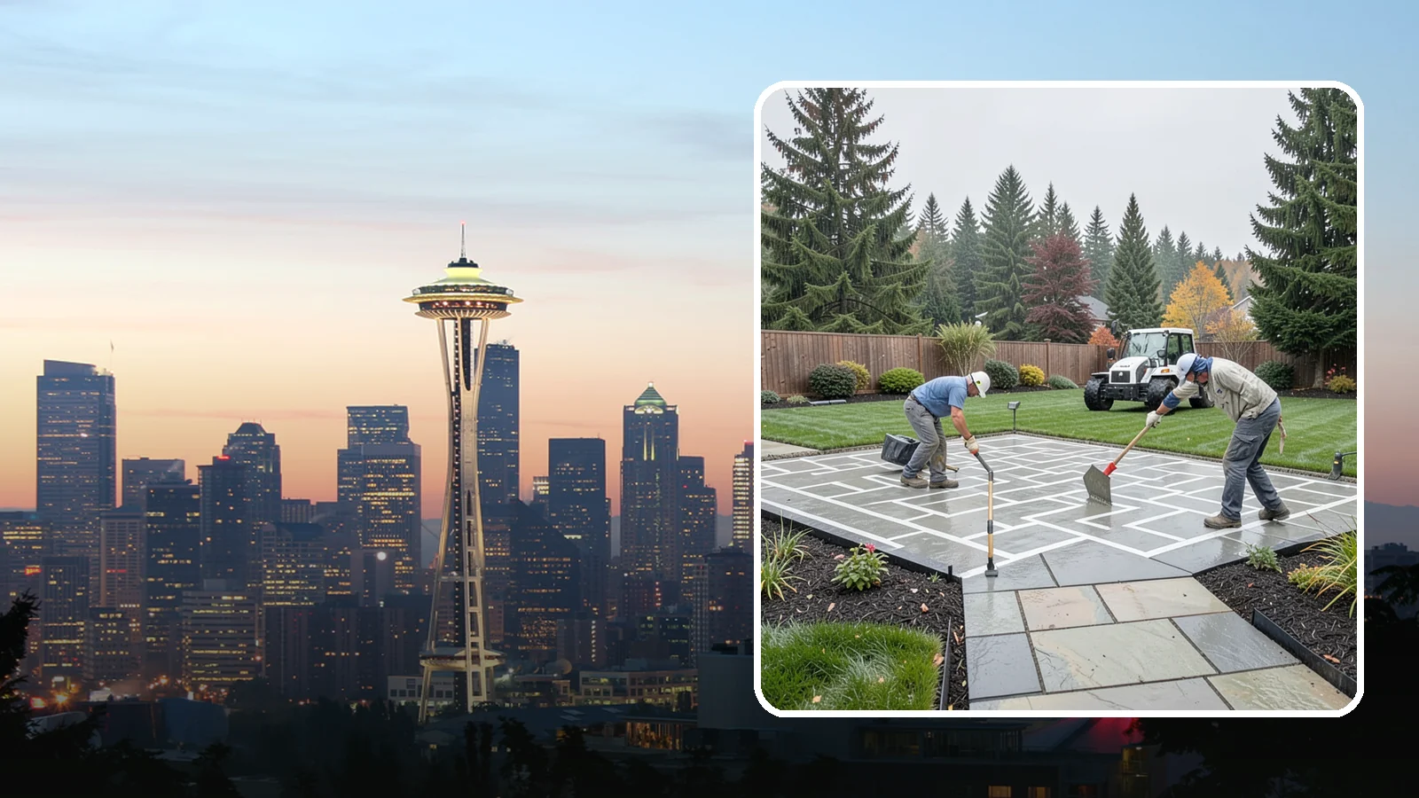 Concrete Patio Installation in Seattle, King County, WA - We pour durable, properly graded concrete patios engineered for Puget Sound's wet climate and heavy seasonal rainfall.