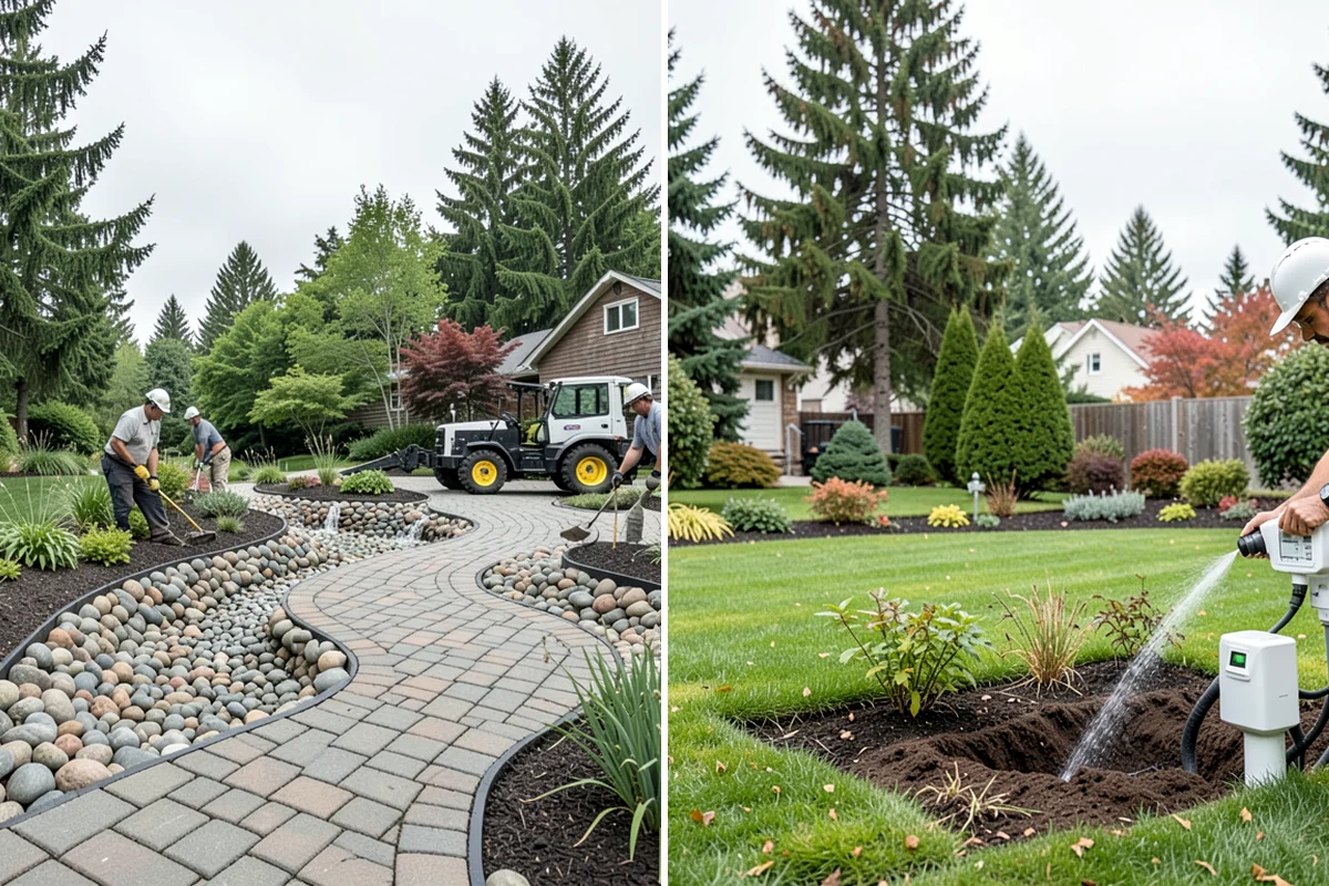 Concrete Patio Installation in Seattle, King County, WA - Excavate and shape the subgrade to native soil