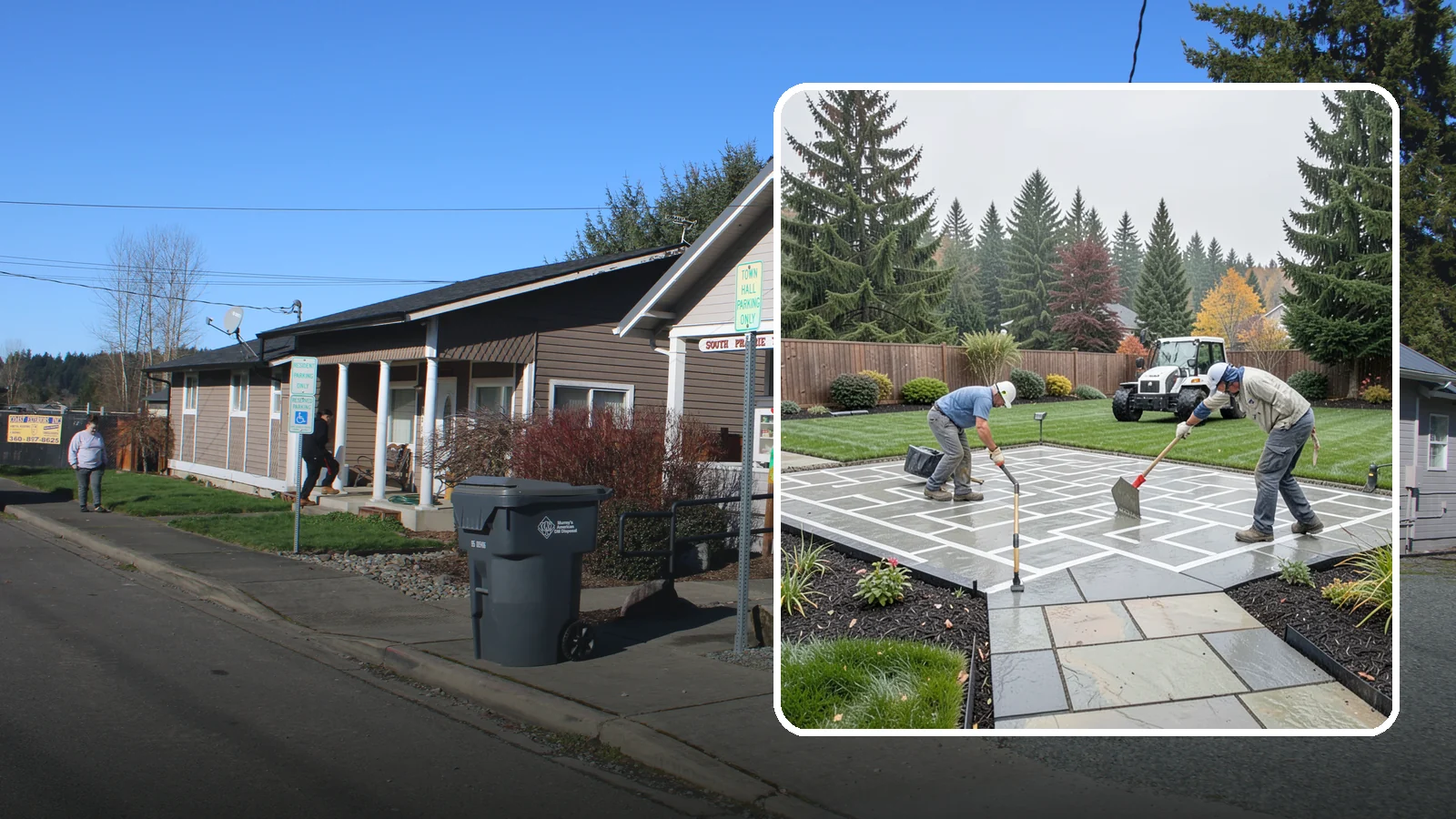 Concrete Patio Installation in South Prairie, Pierce County, WA - We pour durable, properly graded concrete patios engineered for Puget Sound's wet climate and heavy seasonal rainfall.