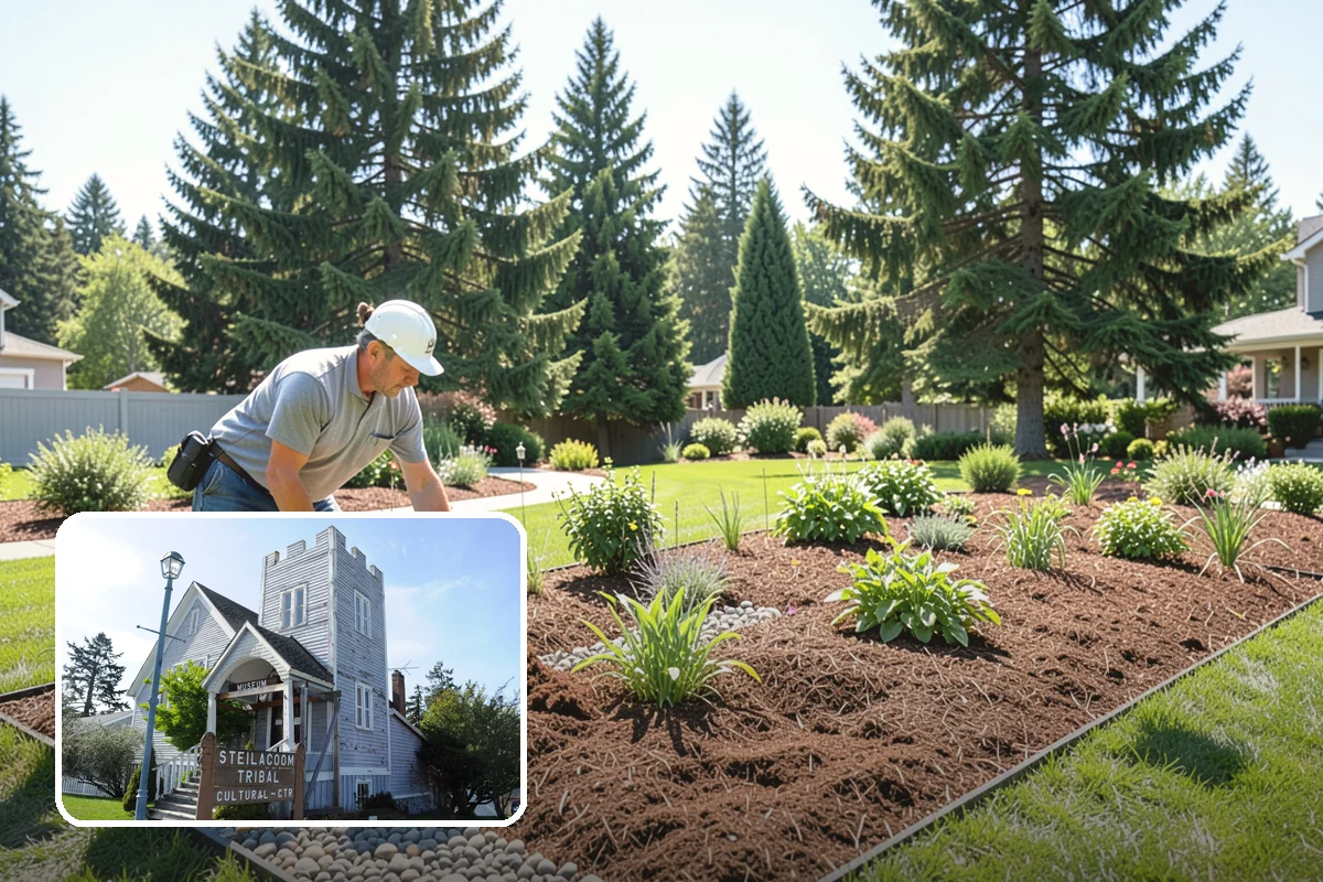 Concrete Patio Installation in Steilacoom, Pierce County, WA - Compacted rock base prevents settling in saturated soils