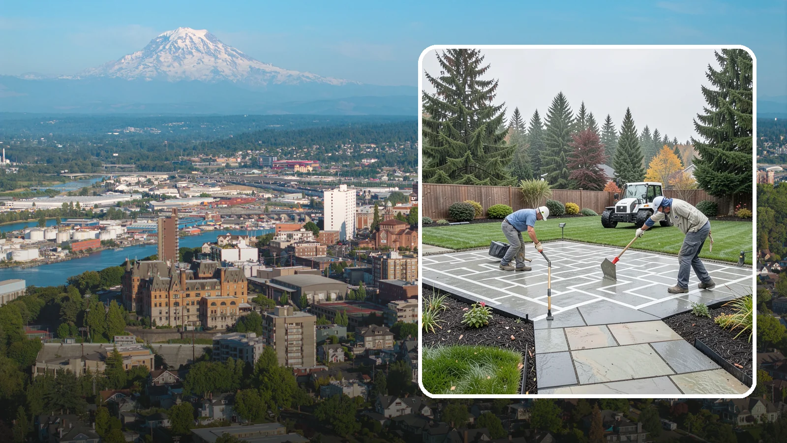 Concrete Patio Installation in Tacoma, Pierce County, WA - We pour durable, properly graded concrete patios engineered for Puget Sound's wet climate and heavy seasonal rainfall.