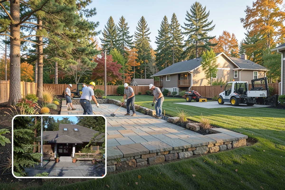 Concrete Patio Installation in Yarrow Point, King County, WA - Compacted rock base prevents settling in saturated soils