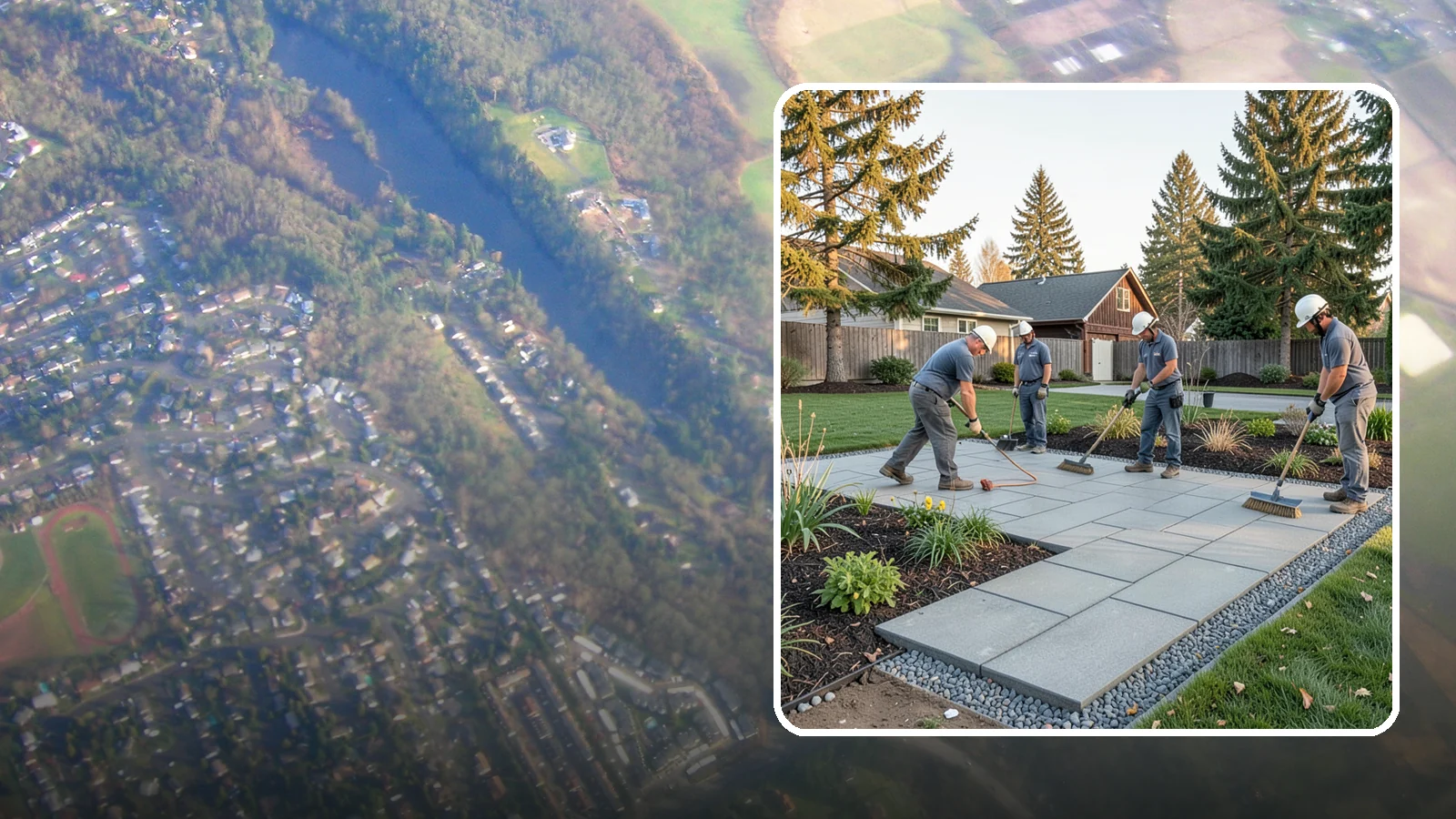 Concrete Paver Installation in Algona, King County, WA - Durable, budget-friendly concrete pavers installed over a compacted base for patios, walkways, and driveways across Western...