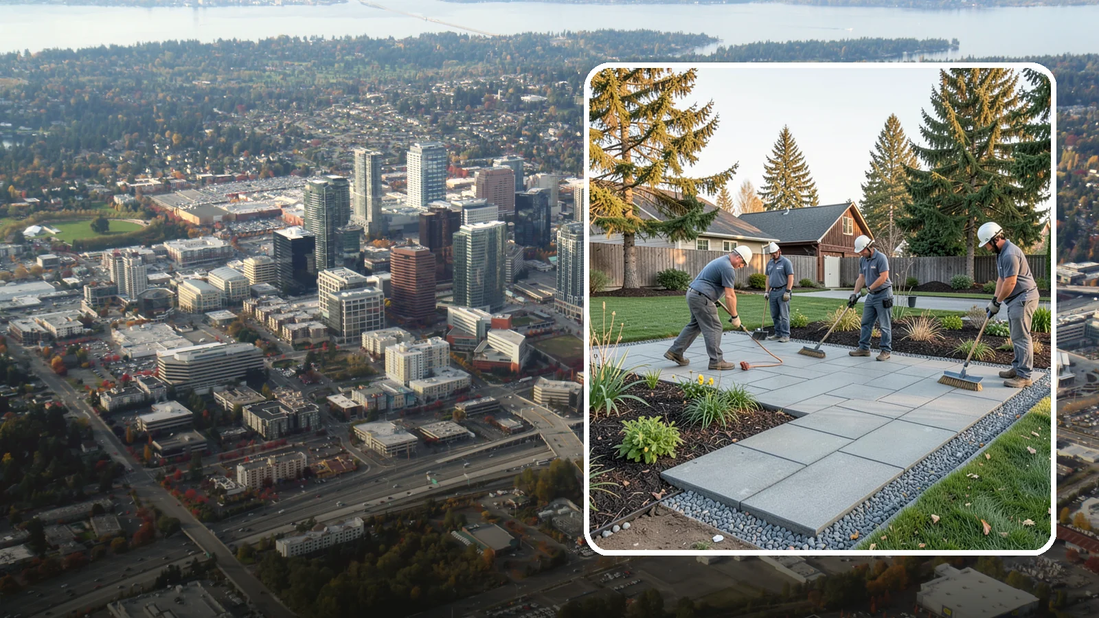 Concrete Paver Installation in Bellevue, King County, WA - Durable, budget-friendly concrete pavers installed over a compacted base for patios, walkways, and driveways across Western...
