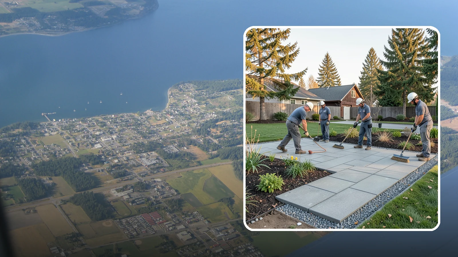 Concrete Paver Installation in Coupeville, Island County, WA - Durable, budget-friendly concrete pavers installed over a compacted base for patios, walkways, and driveways across Western...