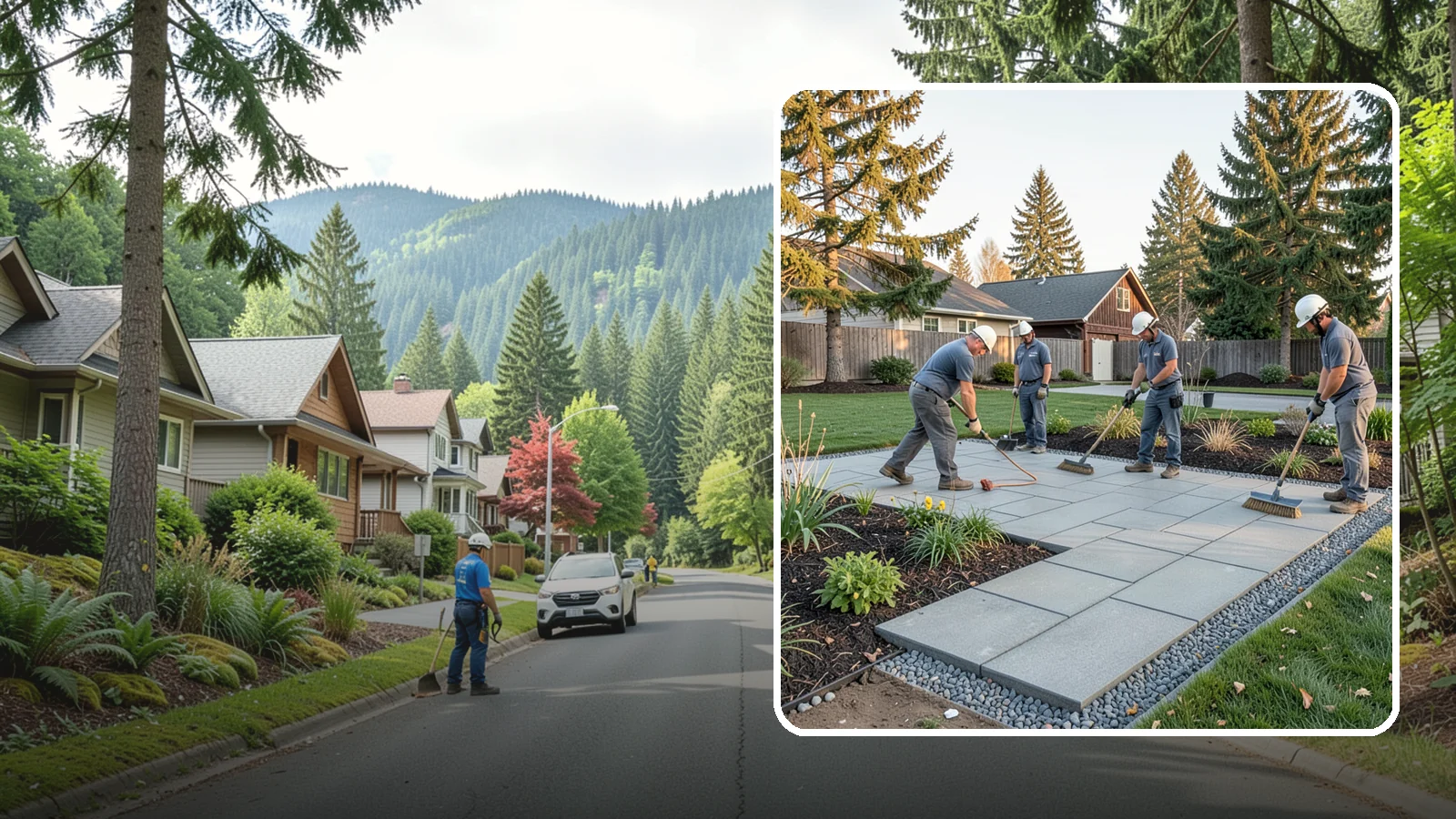 Concrete Paver Installation in Darrington, Snohomish County, WA - Durable, budget-friendly concrete pavers installed over a compacted base for patios, walkways, and driveways across Western...