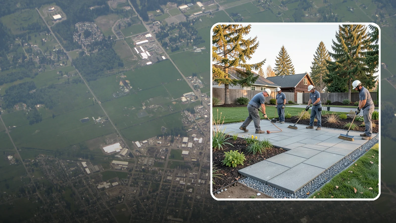 Concrete Paver Installation in Enumclaw, King County, WA - Durable, budget-friendly concrete pavers installed over a compacted base for patios, walkways, and driveways across Western...