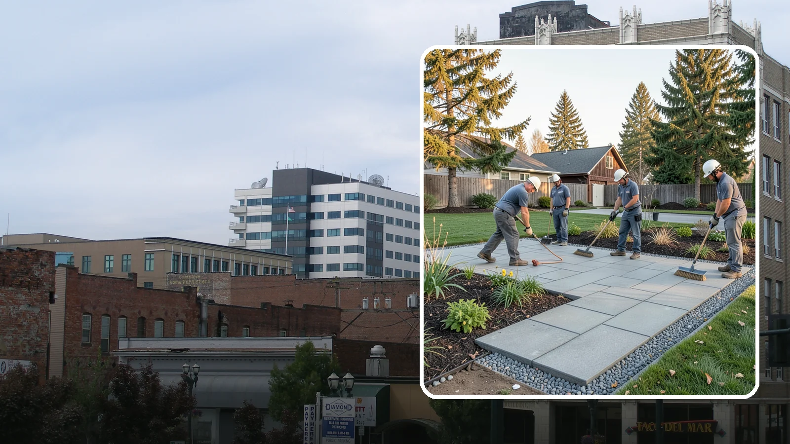 Concrete Paver Installation in Everett, Snohomish County, WA - Durable, budget-friendly concrete pavers installed over a compacted base for patios, walkways, and driveways across Western...