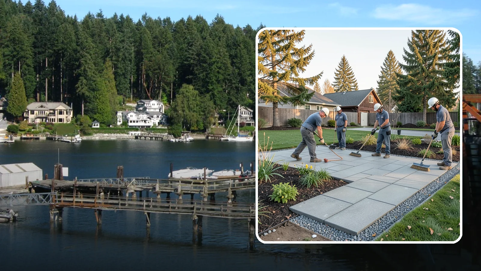 Concrete Paver Installation in Gig Harbor, Pierce County, WA - Durable, budget-friendly concrete pavers installed over a compacted base for patios, walkways, and driveways across Western...