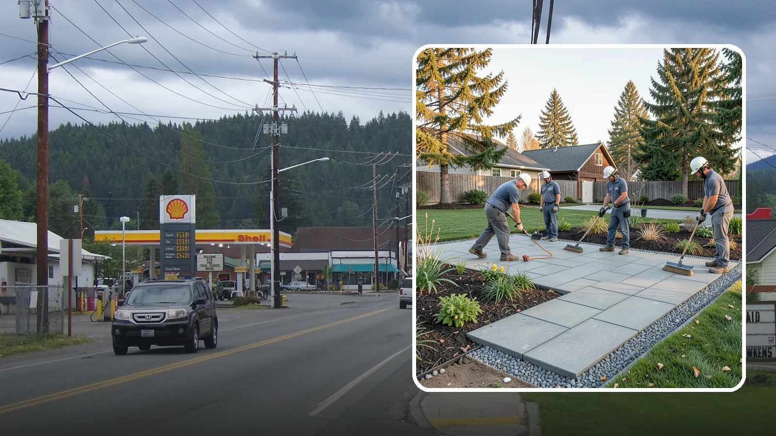 Concrete Paver Installation in Granite Falls, Snohomish County, WA - Durable, budget-friendly concrete pavers installed over a compacted base for patios, walkways, and driveways across Western...