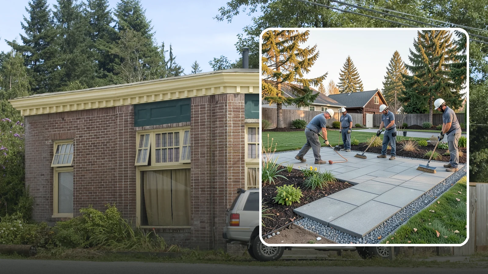 Concrete Paver Installation in Hamilton, Skagit County, WA - Durable, budget-friendly concrete pavers installed over a compacted base for patios, walkways, and driveways across Western...