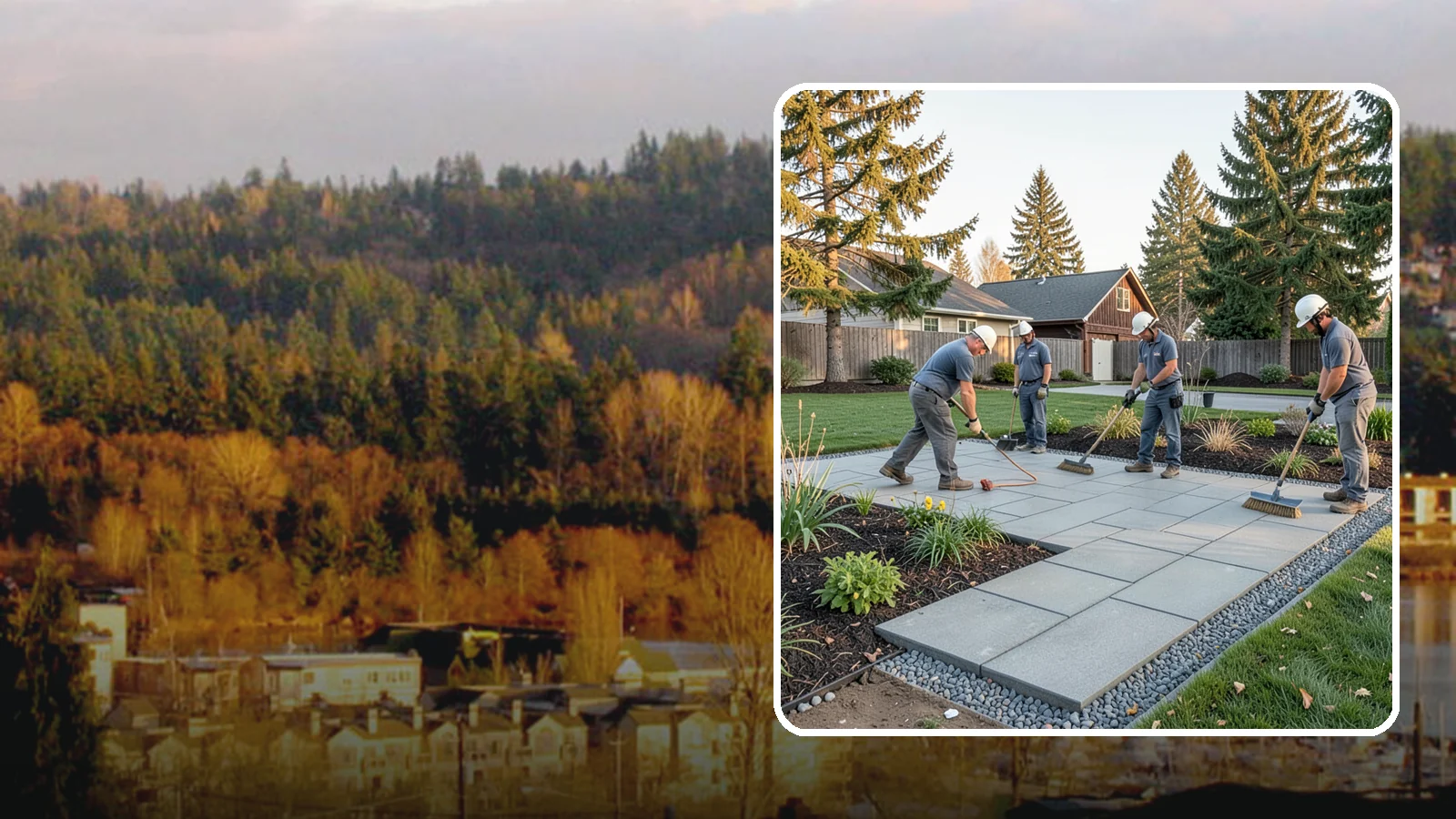 Concrete Paver Installation in Kenmore, King County, WA - Durable, budget-friendly concrete pavers installed over a compacted base for patios, walkways, and driveways across Western...