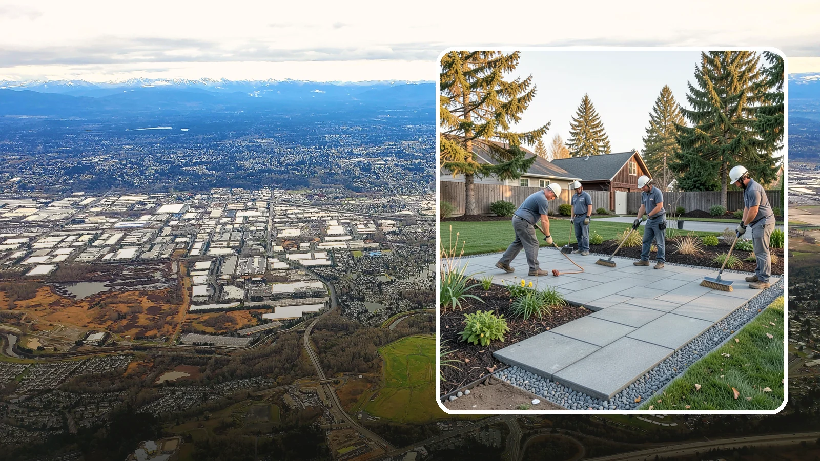 Concrete Paver Installation in Kent, King County, WA - Durable, budget-friendly concrete pavers installed over a compacted base for patios, walkways, and driveways across Western...