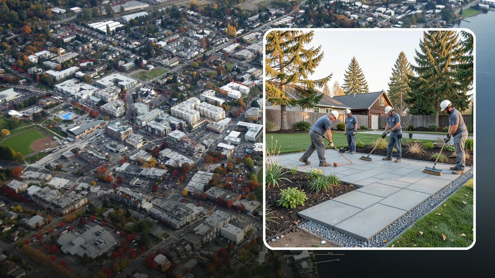 Concrete Paver Installation in Kirkland, King County, WA - Durable, budget-friendly concrete pavers installed over a compacted base for patios, walkways, and driveways across Western...