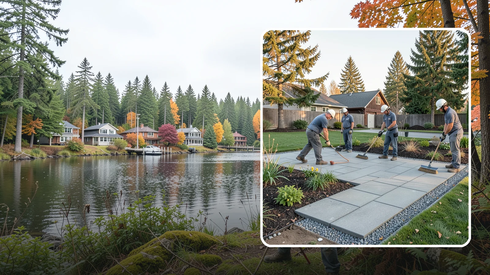 Concrete Paver Installation in La Conner, Skagit County, WA - Durable, budget-friendly concrete pavers installed over a compacted base for patios, walkways, and driveways across Western...