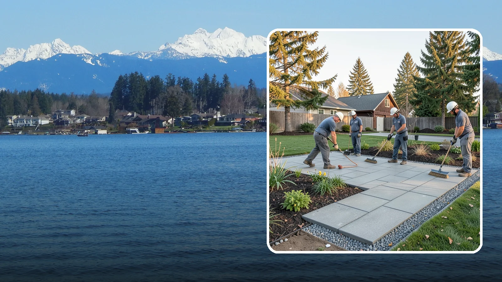 Concrete Paver Installation in Lake Stevens, Snohomish County, WA - Durable, budget-friendly concrete pavers installed over a compacted base for patios, walkways, and driveways across Western...