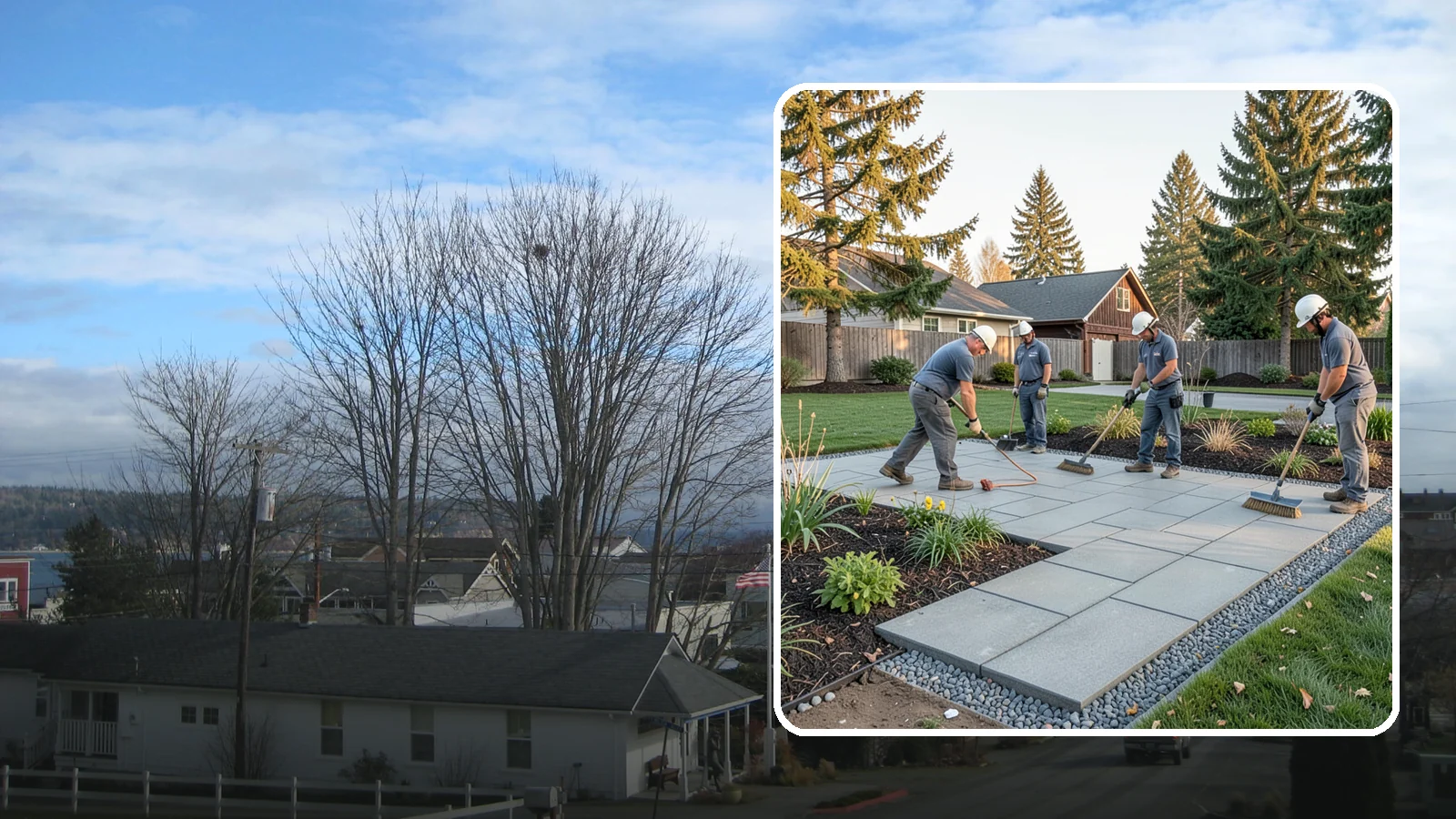 Concrete Paver Installation in Langley, Island County, WA - Durable, budget-friendly concrete pavers installed over a compacted base for patios, walkways, and driveways across Western...