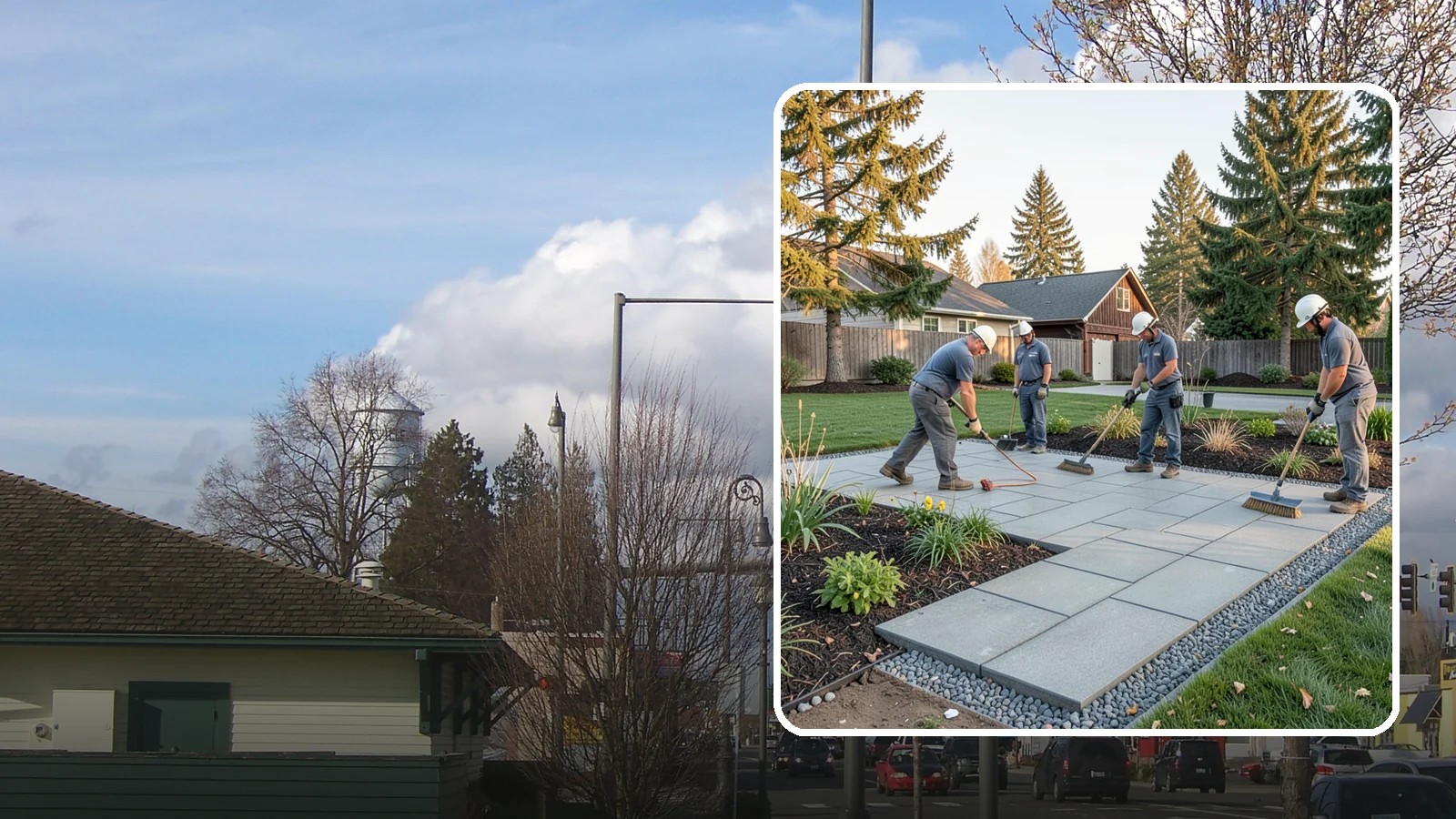 Concrete Paver Installation in Marysville, Snohomish County, WA - Durable, budget-friendly concrete pavers installed over a compacted base for patios, walkways, and driveways across Western...