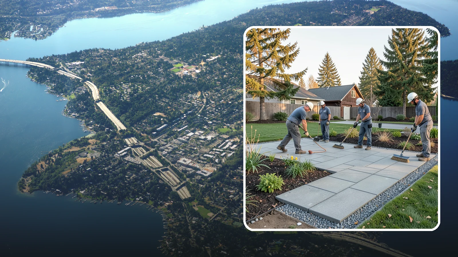 Concrete Paver Installation in Mercer Island, King County, WA - Durable, budget-friendly concrete pavers installed over a compacted base for patios, walkways, and driveways across Western...