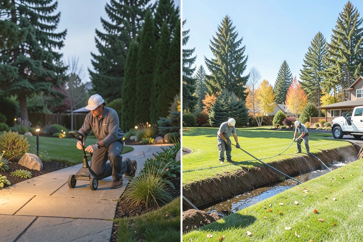 Concrete Paver Installation in Mill Creek, Snohomish County, WA - Excavate and grade the area for proper drainage fall