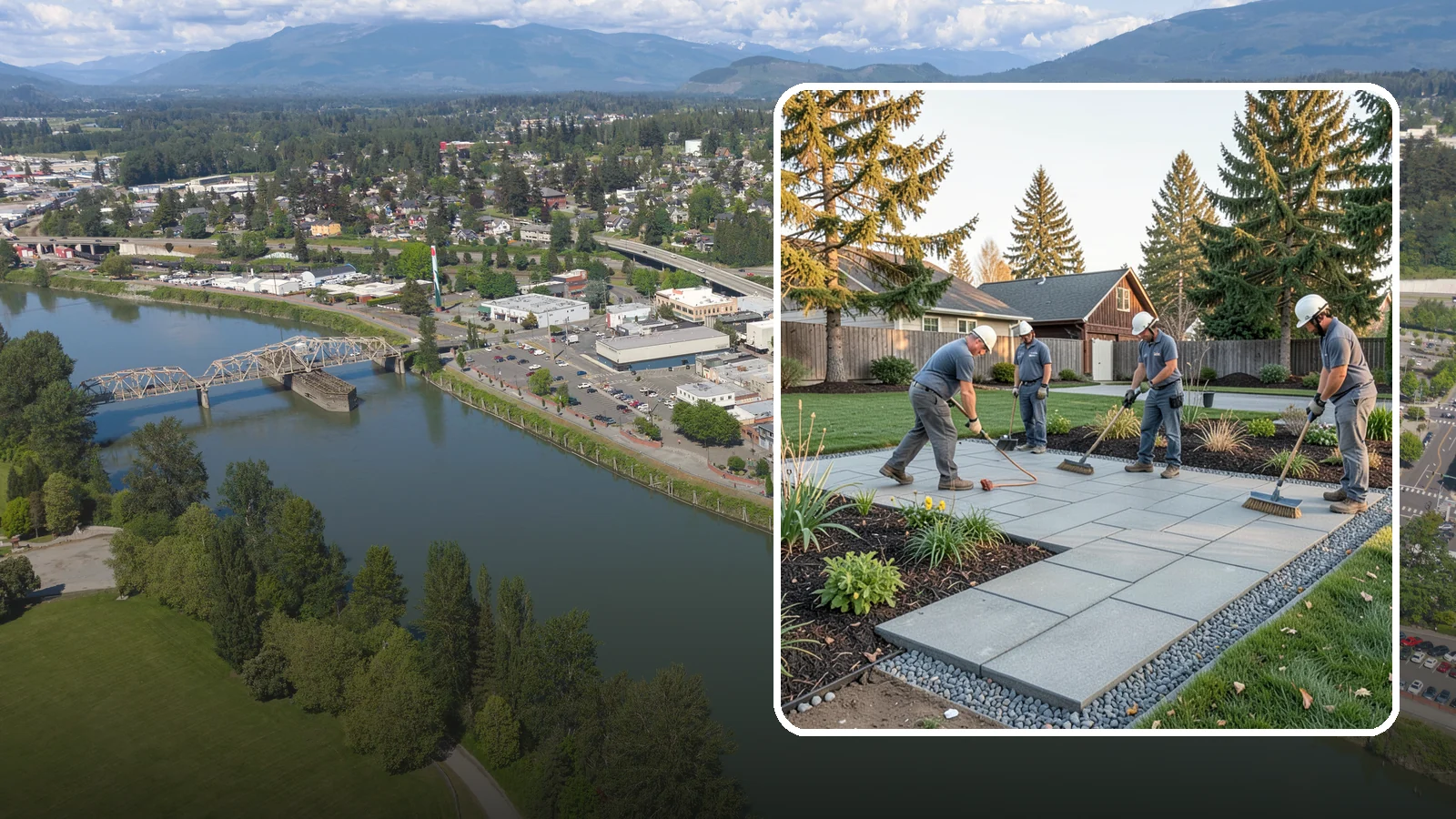 Concrete Paver Installation in Mount Vernon, Skagit County, WA - Durable, budget-friendly concrete pavers installed over a compacted base for patios, walkways, and driveways across Western...