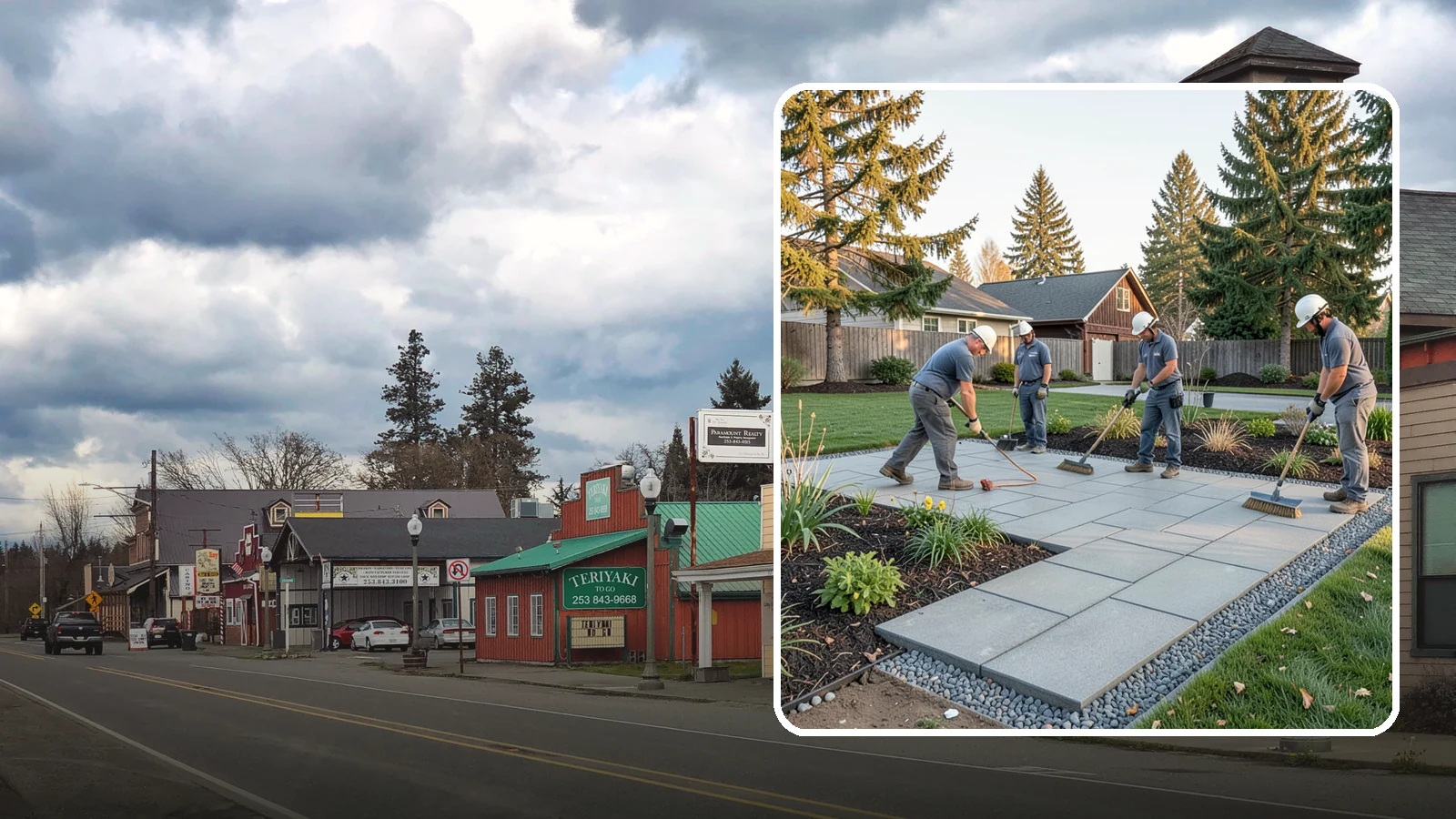 Concrete Paver Installation in Roy, Pierce County, WA - Durable, budget-friendly concrete pavers installed over a compacted base for patios, walkways, and driveways across Western...