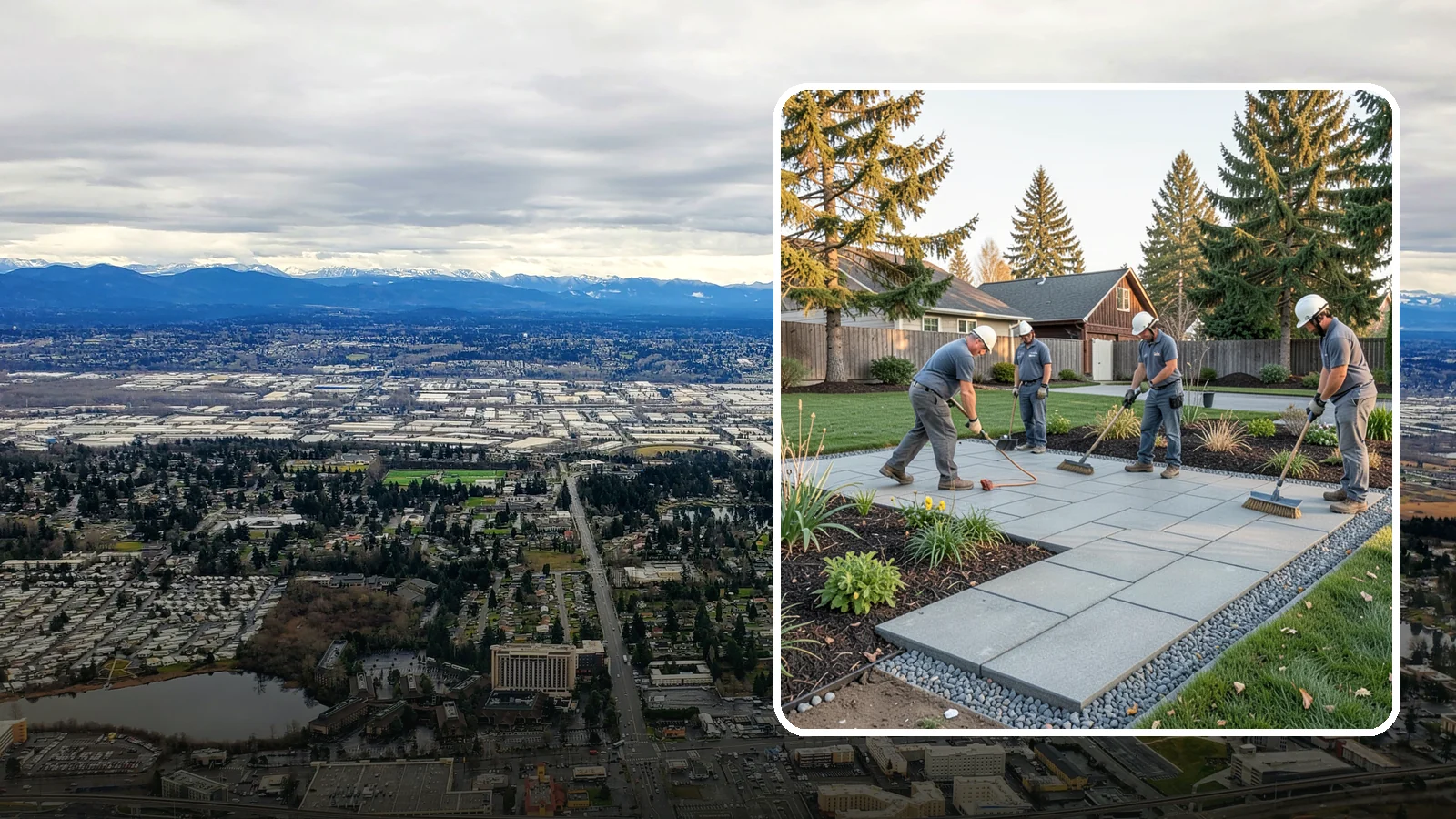Concrete Paver Installation in SeaTac, King County, WA - Durable, budget-friendly concrete pavers installed over a compacted base for patios, walkways, and driveways across Western...