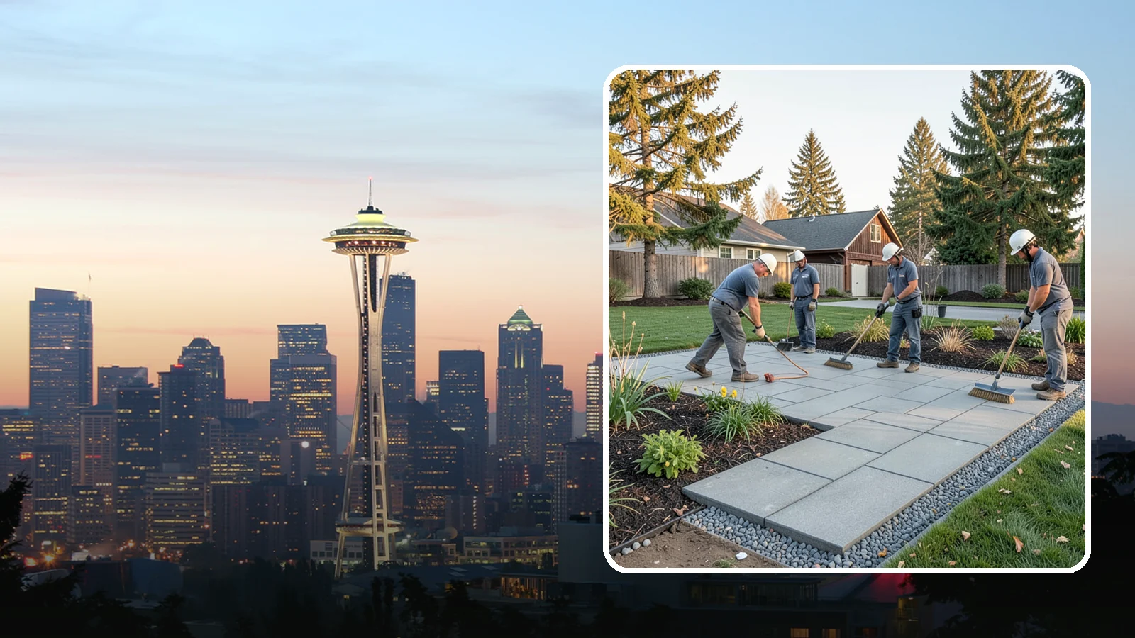 Concrete Paver Installation in Seattle, King County, WA - Durable, budget-friendly concrete pavers installed over a compacted base for patios, walkways, and driveways across Western...