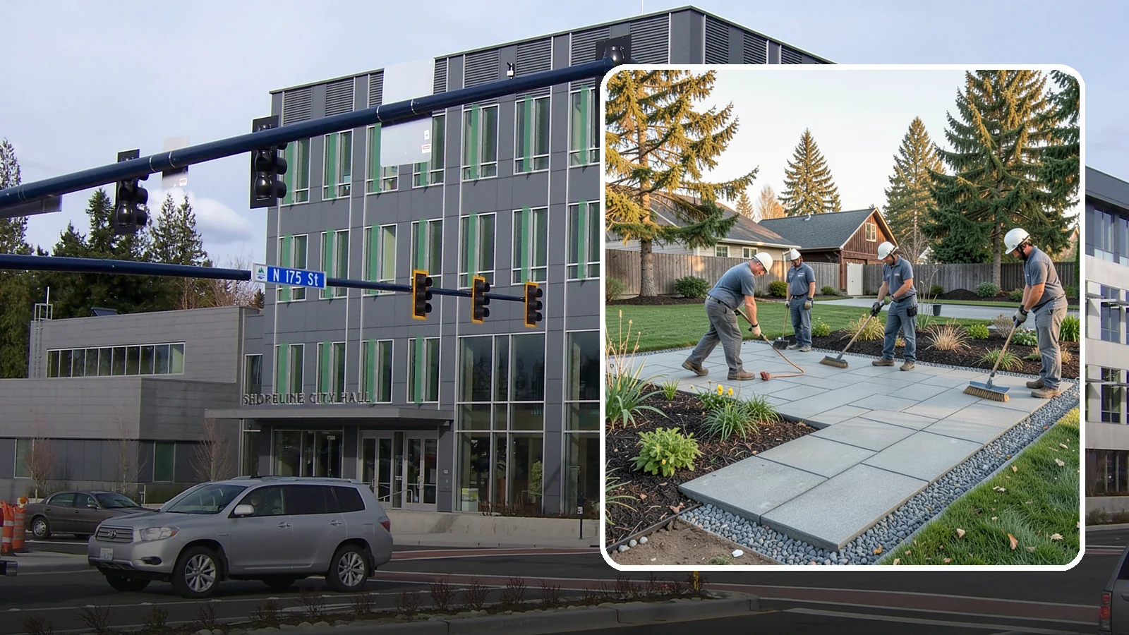 Concrete Paver Installation in Shoreline, King County, WA - Durable, budget-friendly concrete pavers installed over a compacted base for patios, walkways, and driveways across Western...