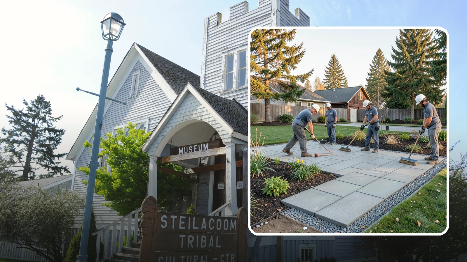 Concrete Paver Installation in Steilacoom, Pierce County, WA - Durable, budget-friendly concrete pavers installed over a compacted base for patios, walkways, and driveways across Western...