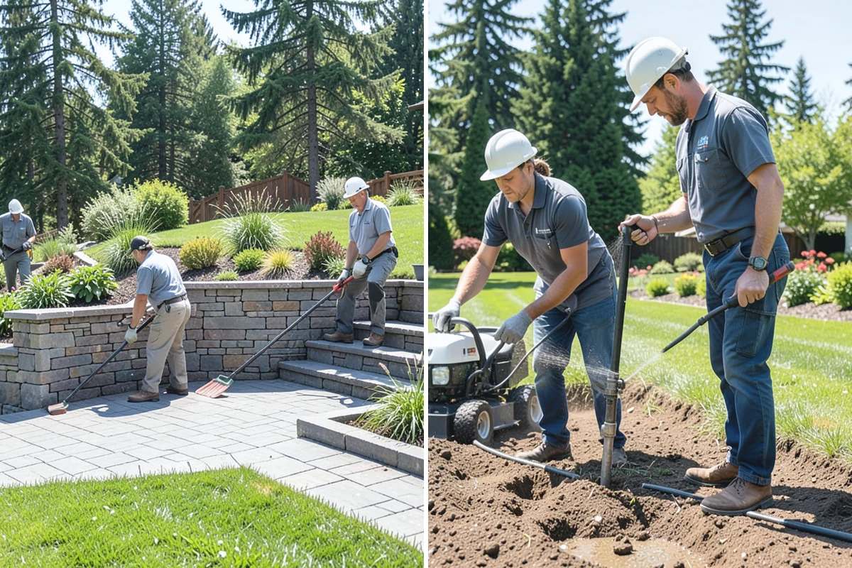 Concrete Paver Installation in Woodinville, King County, WA - Excavate and grade the area for proper drainage fall