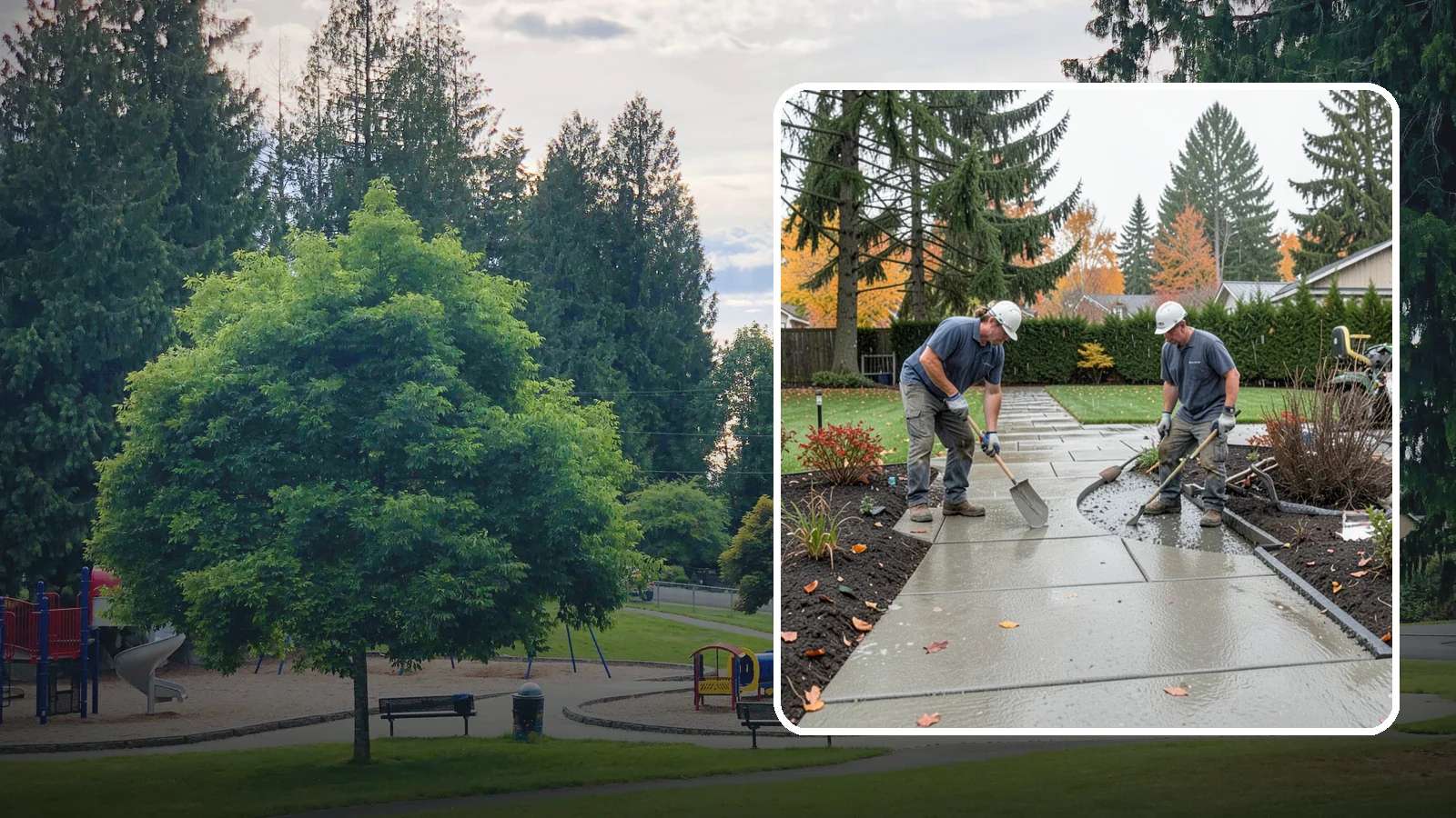 Concrete Walkway Installation in Bonney Lake, Pierce County, WA - We build safe, level concrete walkways with the drainage and slip resistance Pacific Northwest weather demands.
