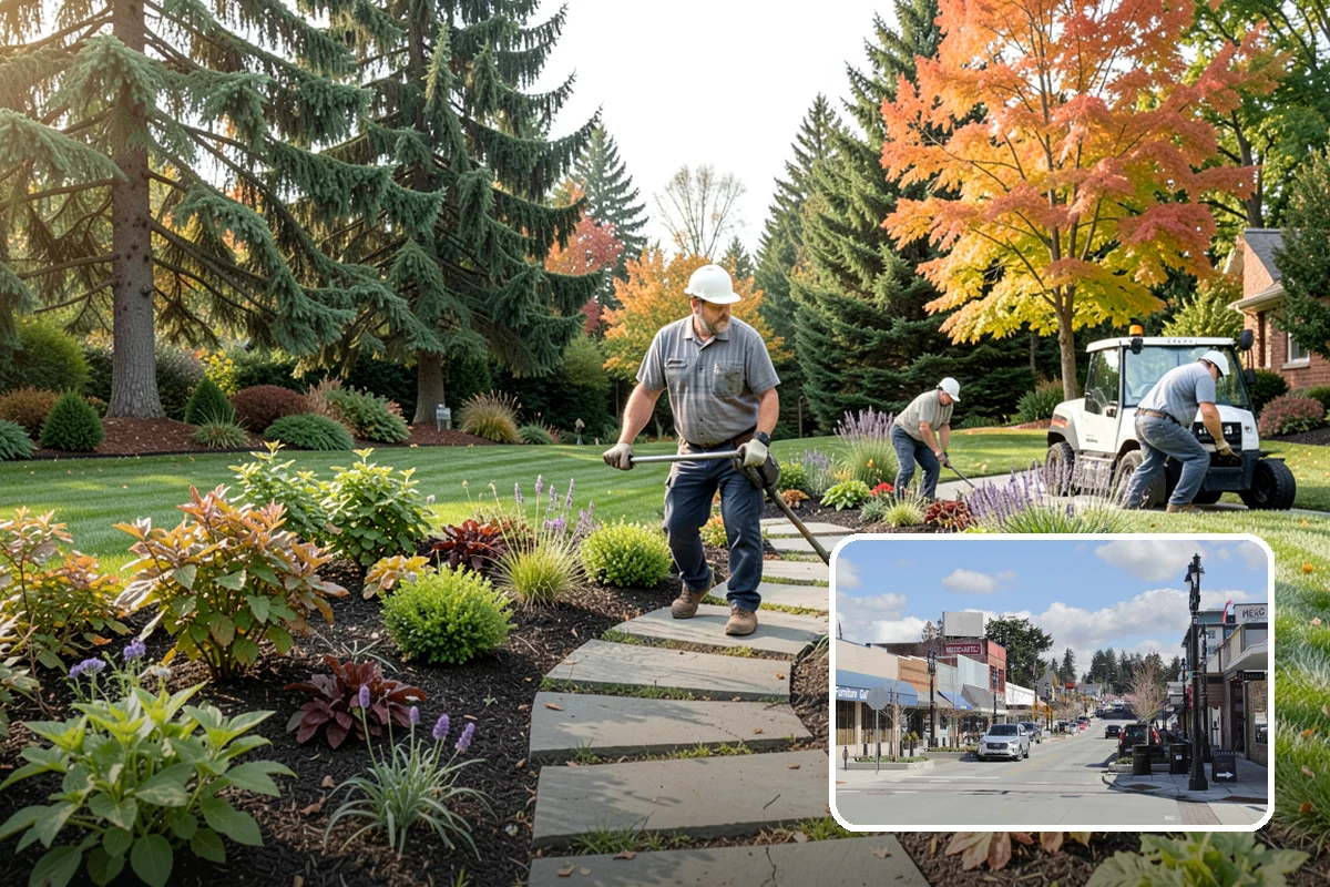 Concrete Walkway Installation in Bothell, King County, WA - Non-slip broom texture improves safety in wet, mossy conditions