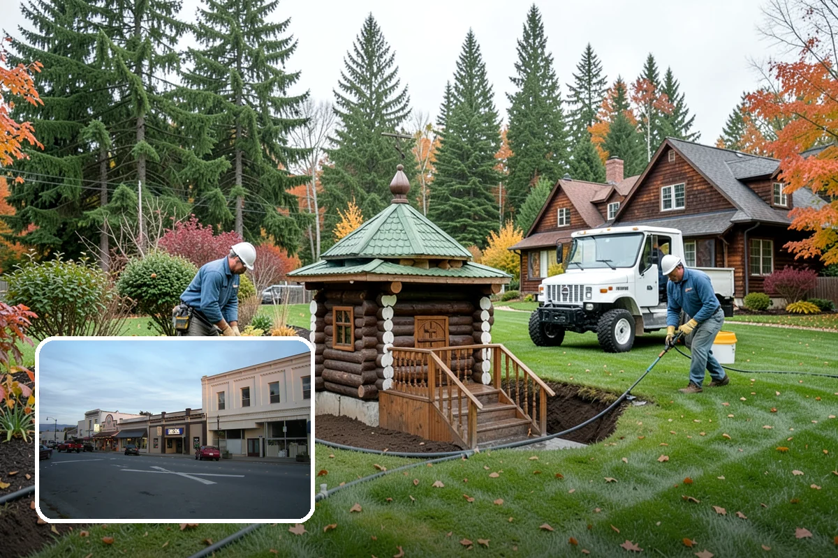 Concrete Walkway Installation in Burlington, Skagit County, WA - Non-slip broom texture improves safety in wet, mossy conditions