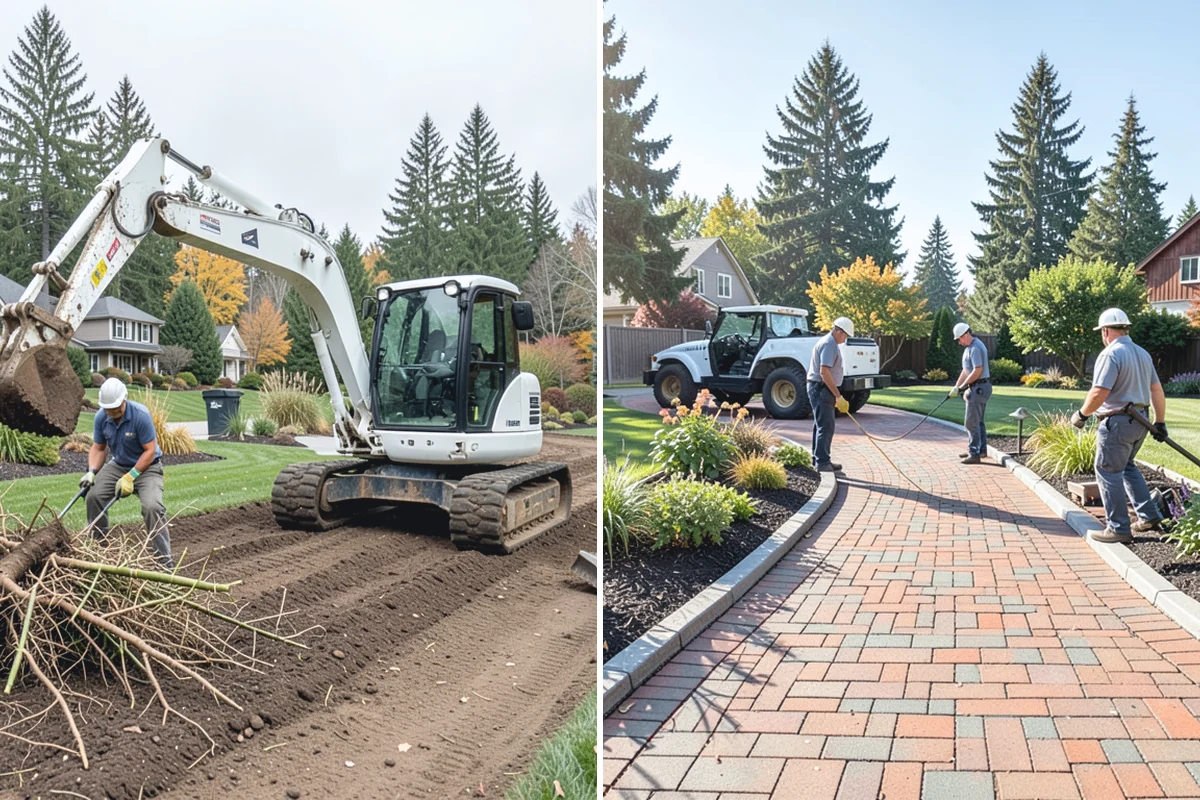 Concrete Walkway Installation in Des Moines, King County, WA - Lay out the path and excavate to firm subgrade