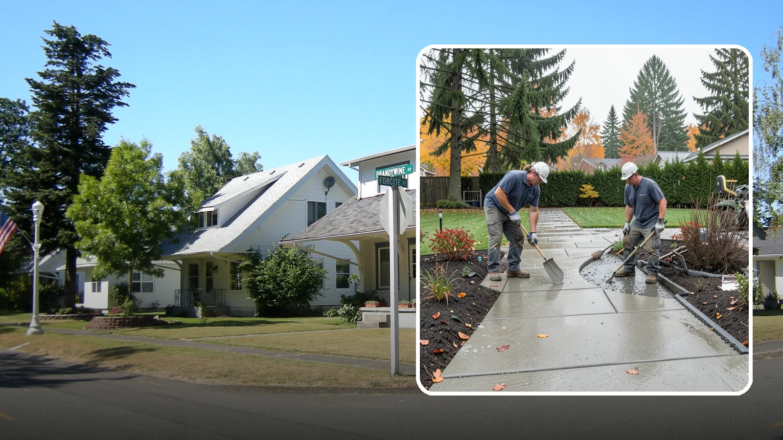 Concrete Walkway Installation in DuPont, Pierce County, WA - We build safe, level concrete walkways with the drainage and slip resistance Pacific Northwest weather demands.