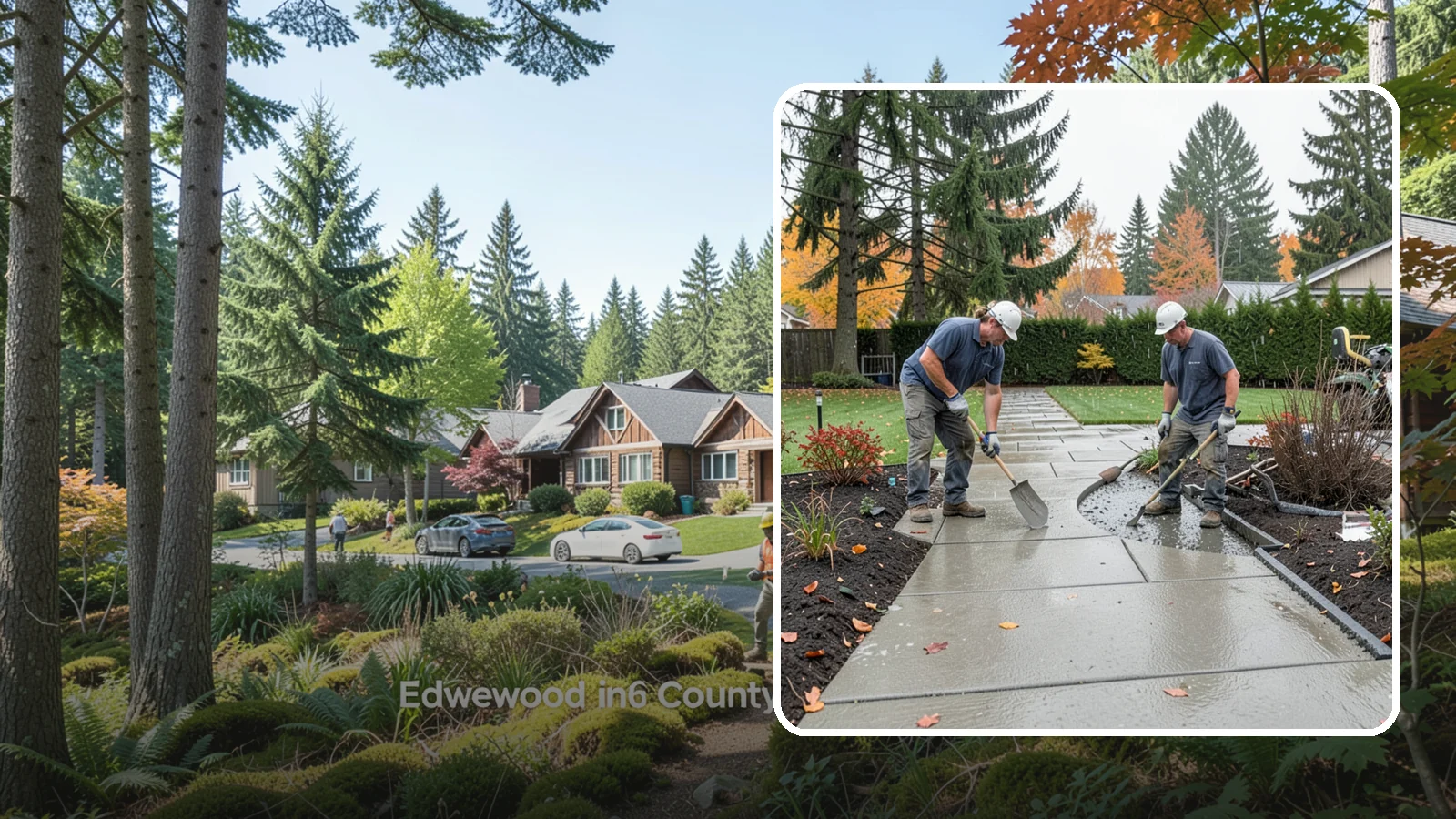 Concrete Walkway Installation in Edgewood, Pierce County, WA - We build safe, level concrete walkways with the drainage and slip resistance Pacific Northwest weather demands.