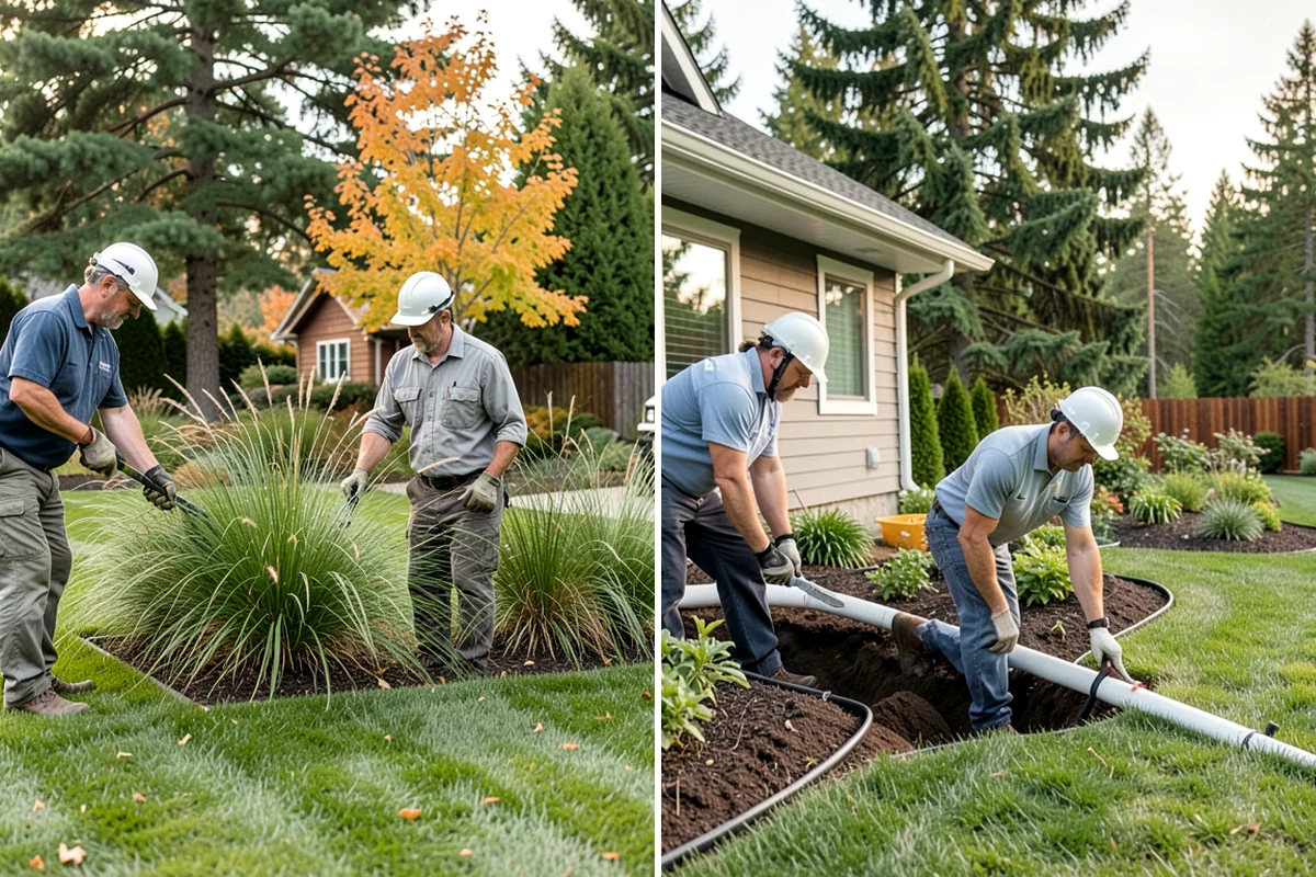 Concrete Walkway Installation in Enumclaw, King County, WA - Lay out the path and excavate to firm subgrade