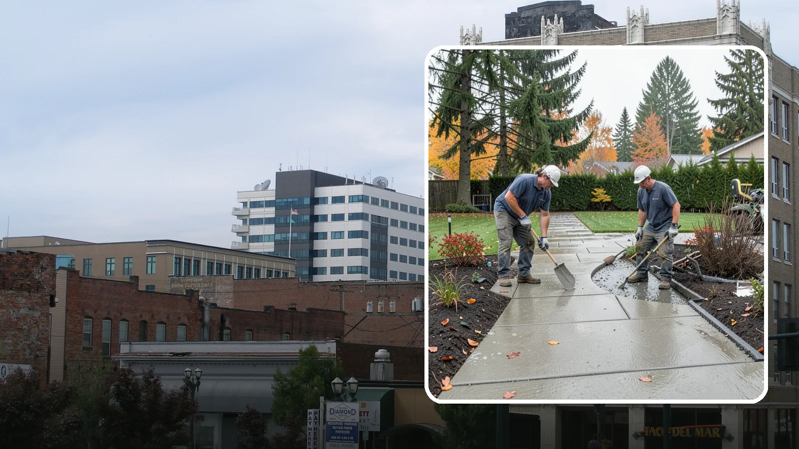 Concrete Walkway Installation in Everett, Snohomish County, WA - We build safe, level concrete walkways with the drainage and slip resistance Pacific Northwest weather demands.