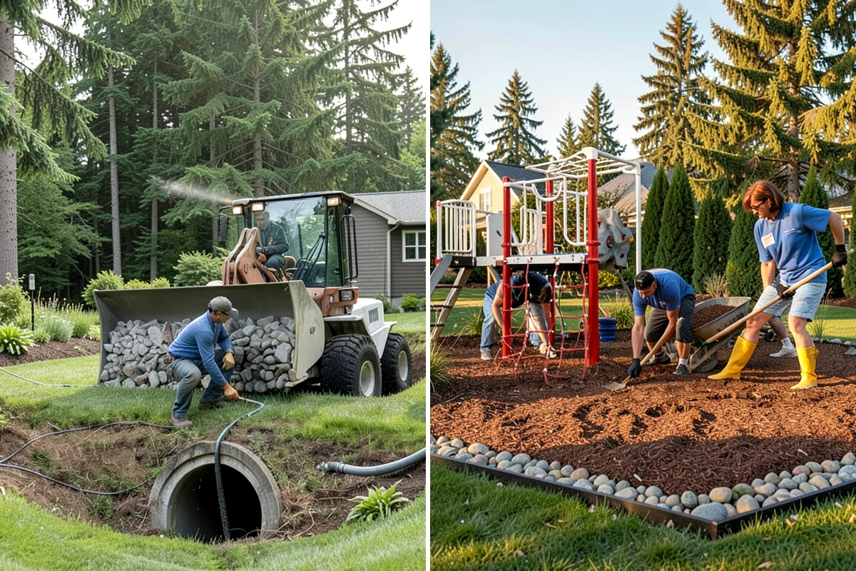 Concrete Walkway Installation in Gig Harbor, Pierce County, WA - Lay out the path and excavate to firm subgrade