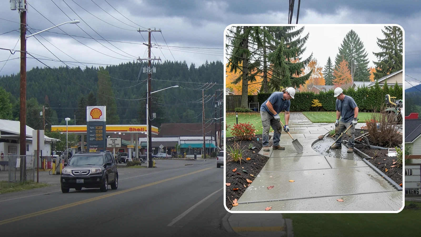 Concrete Walkway Installation in Granite Falls, Snohomish County, WA - We build safe, level concrete walkways with the drainage and slip resistance Pacific Northwest weather demands.