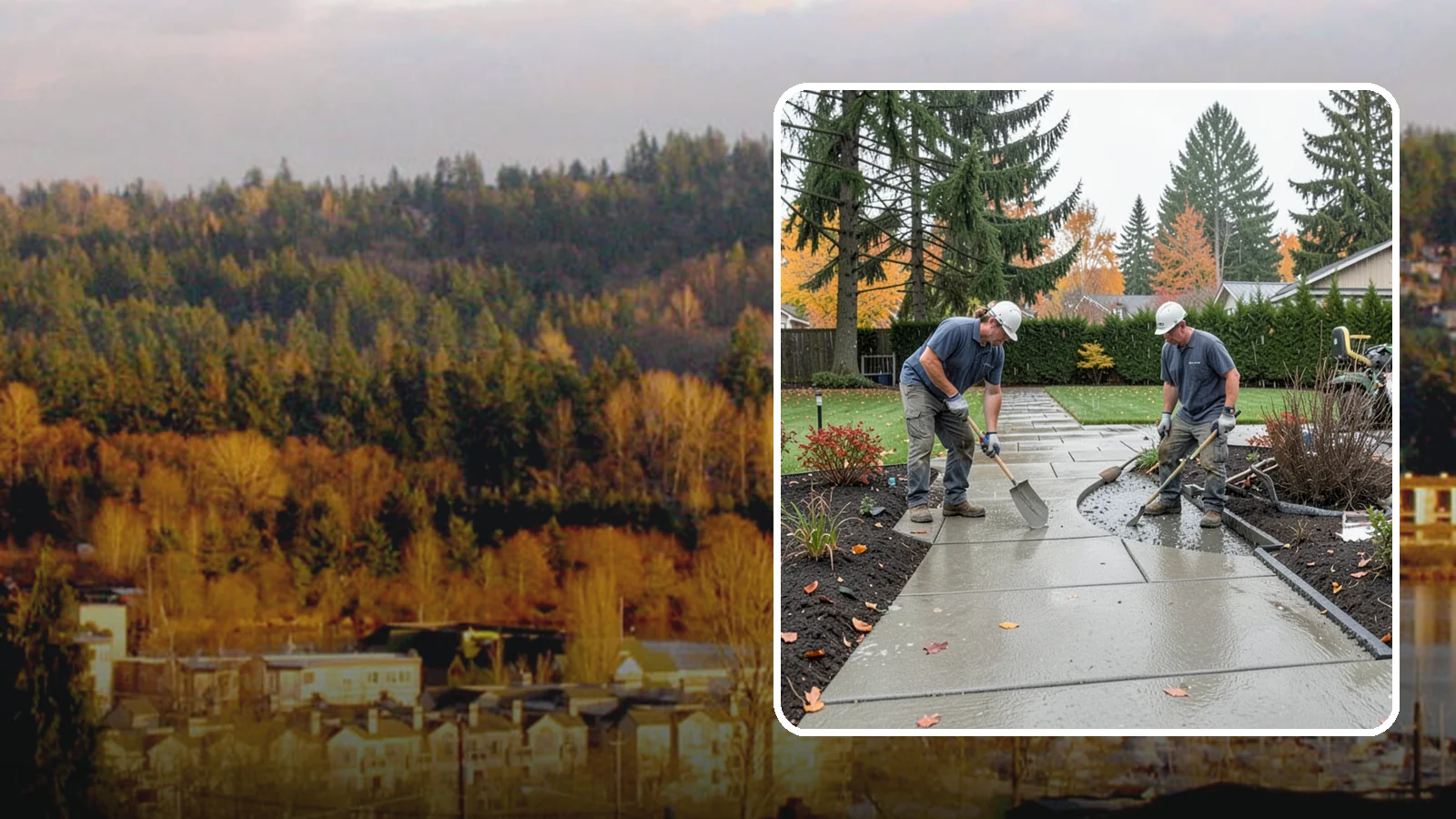 Concrete Walkway Installation in Kenmore, King County, WA - We build safe, level concrete walkways with the drainage and slip resistance Pacific Northwest weather demands.