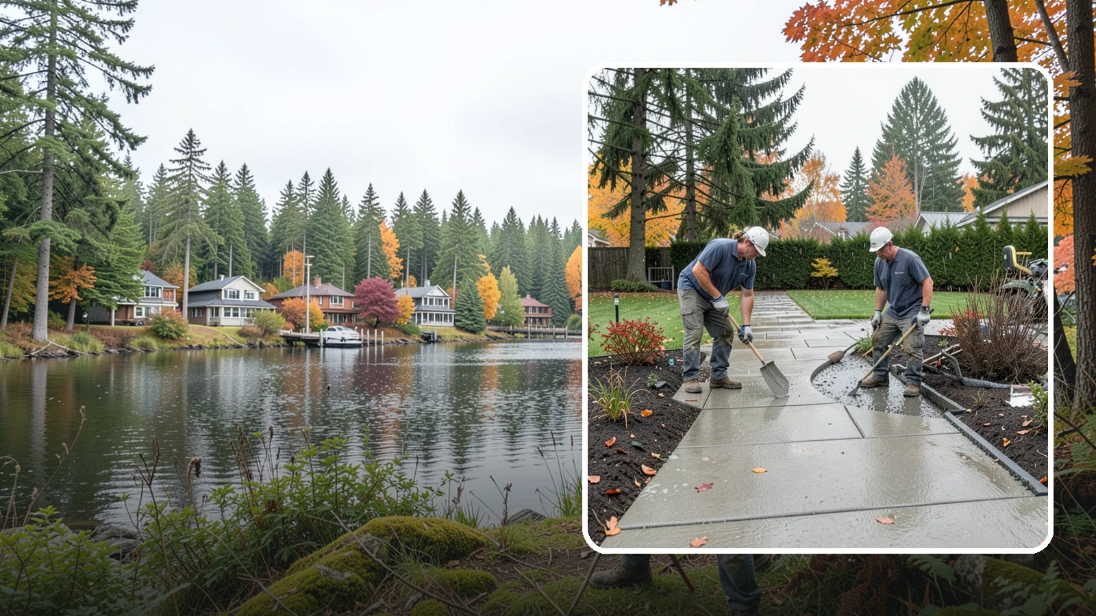 Concrete Walkway Installation in La Conner, Skagit County, WA - We build safe, level concrete walkways with the drainage and slip resistance Pacific Northwest weather demands.