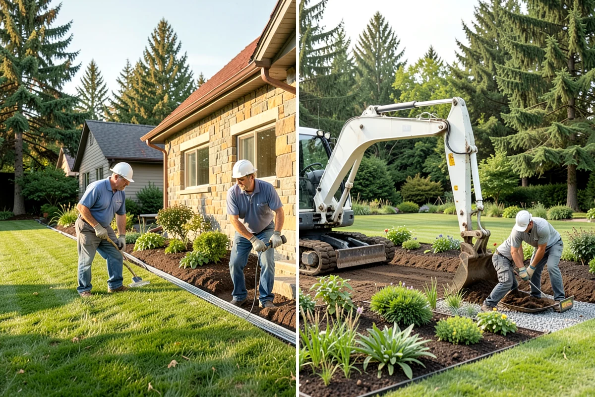 Concrete Walkway Installation in Lake Forest Park, King County, WA - Lay out the path and excavate to firm subgrade