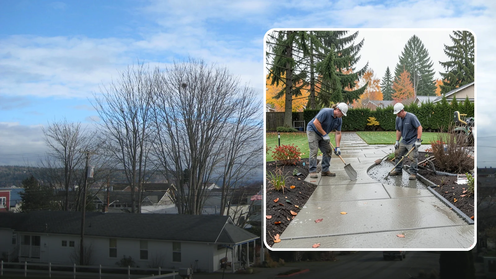 Concrete Walkway Installation in Langley, Island County, WA - We build safe, level concrete walkways with the drainage and slip resistance Pacific Northwest weather demands.