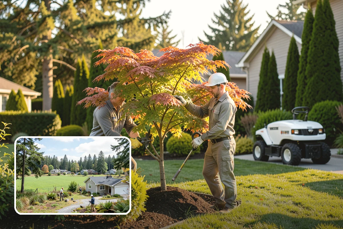 Concrete Walkway Installation in Lyman, Skagit County, WA - Non-slip broom texture improves safety in wet, mossy conditions