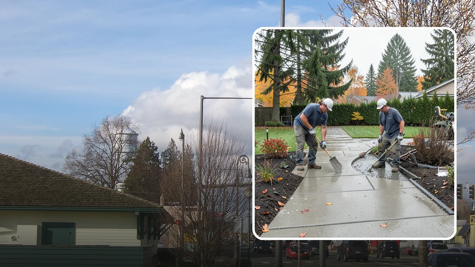 Concrete Walkway Installation in Marysville, Snohomish County, WA - We build safe, level concrete walkways with the drainage and slip resistance Pacific Northwest weather demands.