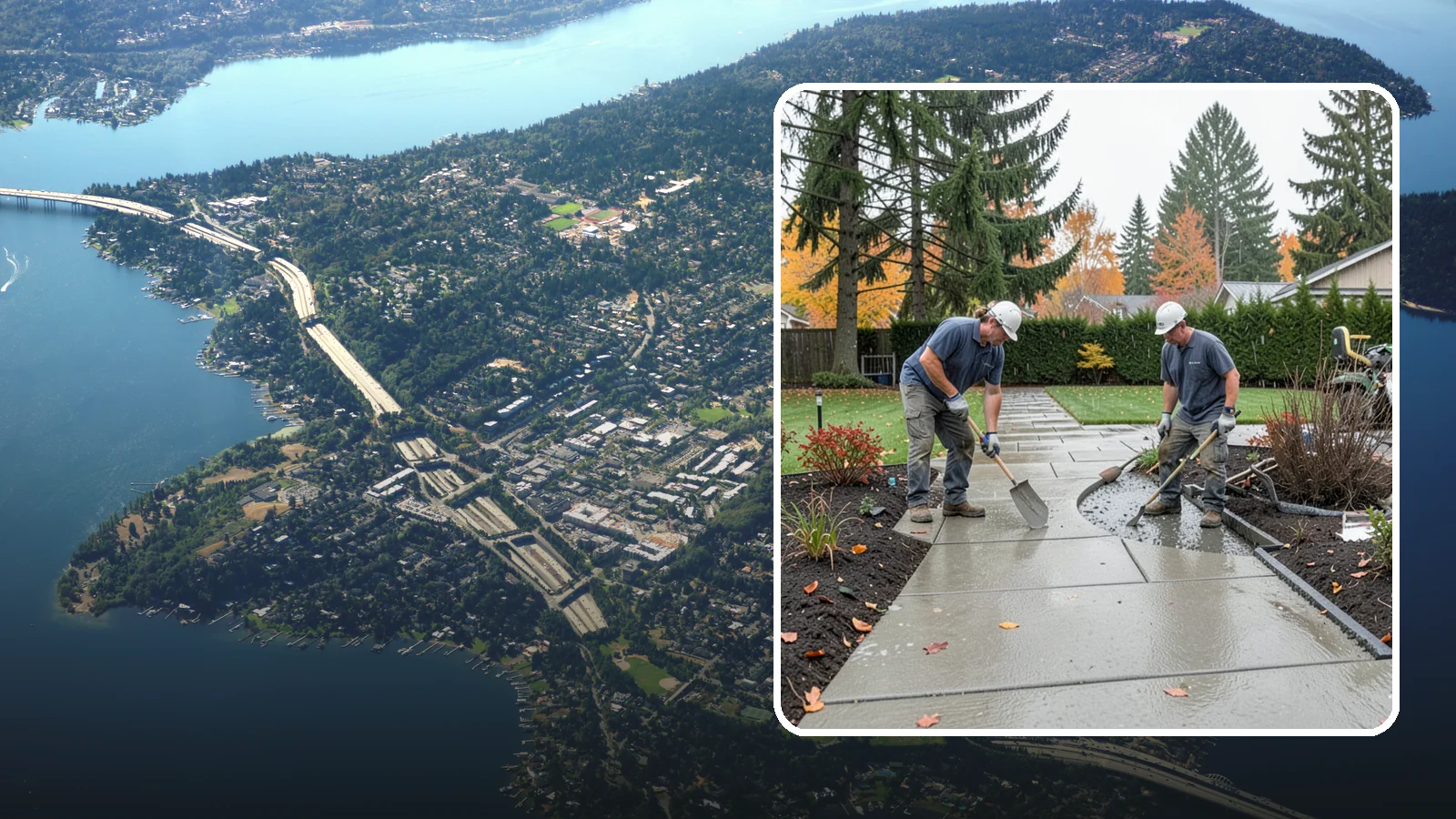 Concrete Walkway Installation in Mercer Island, King County, WA - We build safe, level concrete walkways with the drainage and slip resistance Pacific Northwest weather demands.